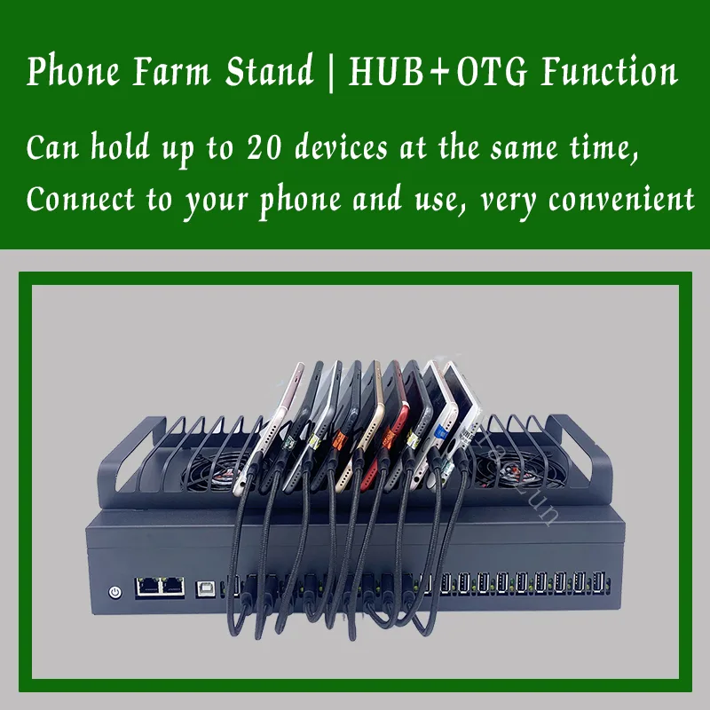 20-port USB-HUB for Android phone connection box phone farm chassis